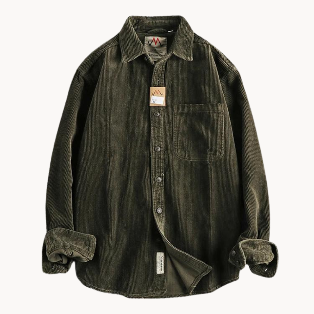 Gavin - Classic Brown Corduroy Long Sleeve Shirt | By Julian & Claire Toronto