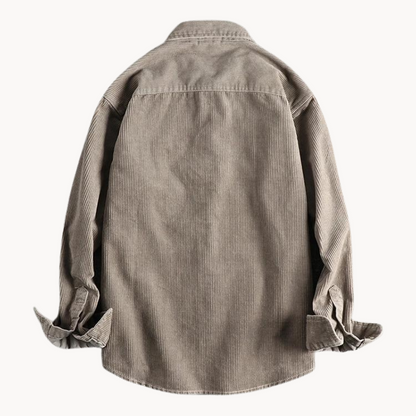 Gavin - Classic Brown Corduroy Long Sleeve Shirt | By Julian & Claire Toronto