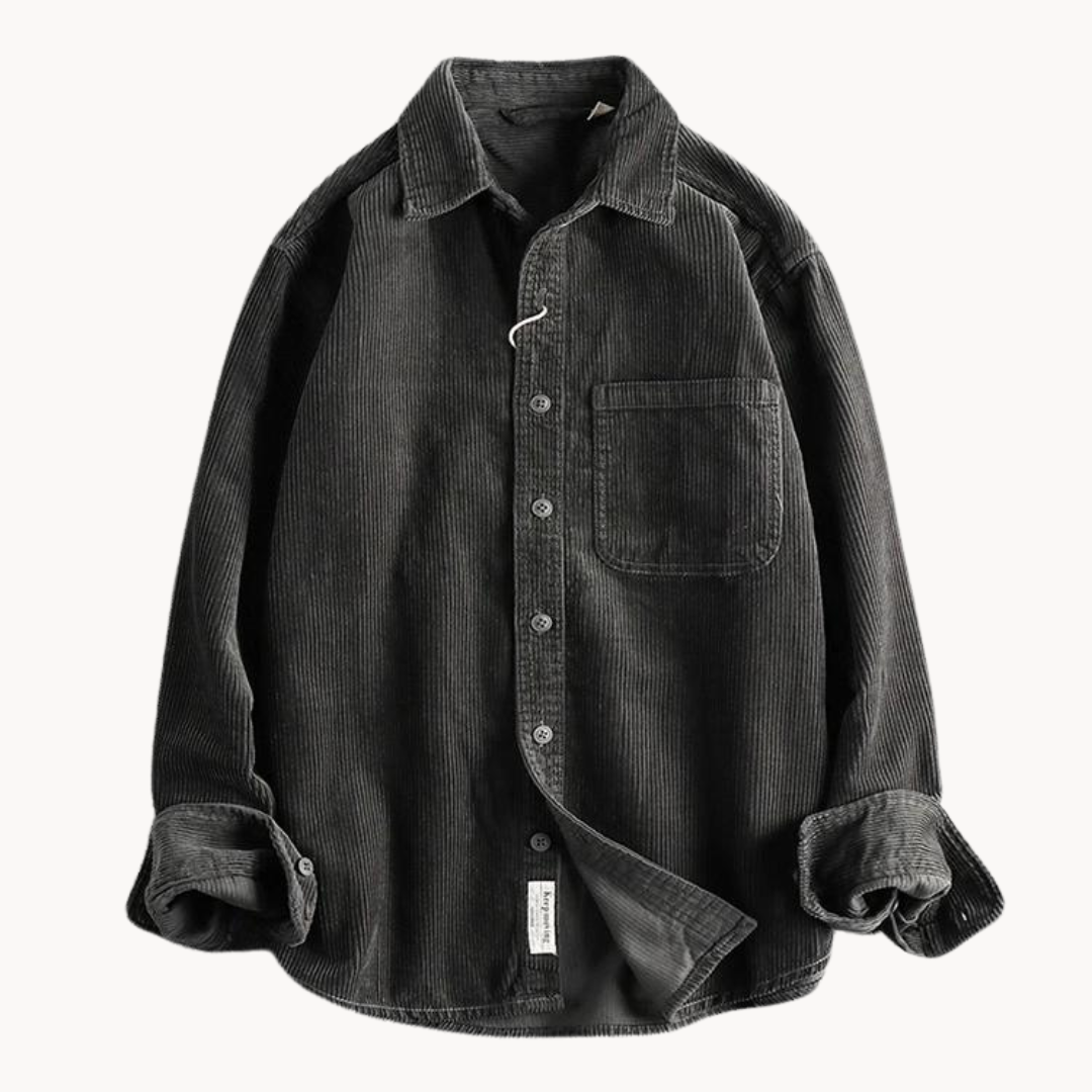 Gavin - Classic Brown Corduroy Long Sleeve Shirt | By Julian & Claire Toronto