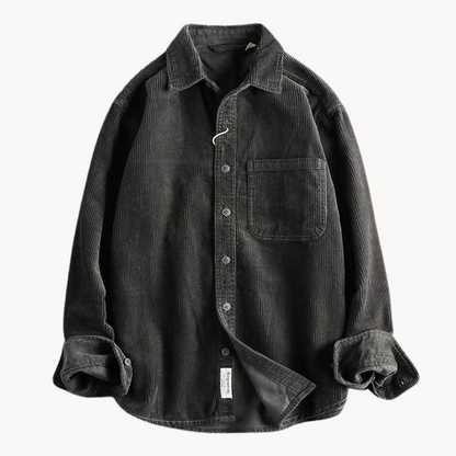 Gavin - Classic Brown Corduroy Long Sleeve Shirt | By Julian & Claire Toronto
