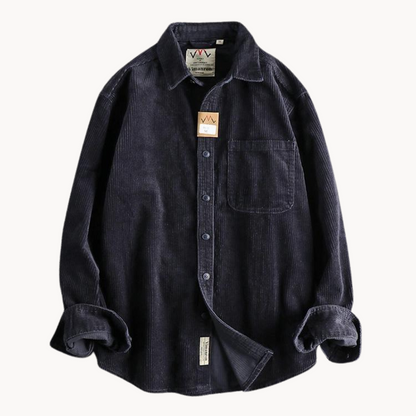 Gavin - Classic Brown Corduroy Long Sleeve Shirt | By Julian & Claire Toronto