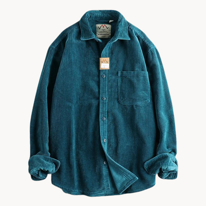 Gavin - Classic Brown Corduroy Long Sleeve Shirt | By Julian & Claire Toronto
