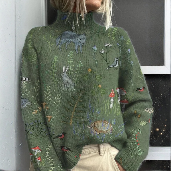 Charlotte  -  Warm Floral Turtleneck | By Julian & Claire Toronto