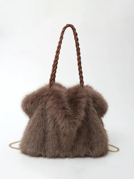 Vanessa  - Versatile Plush Velvet Shoulder Tote Bag | By Julian & Claire Toronto