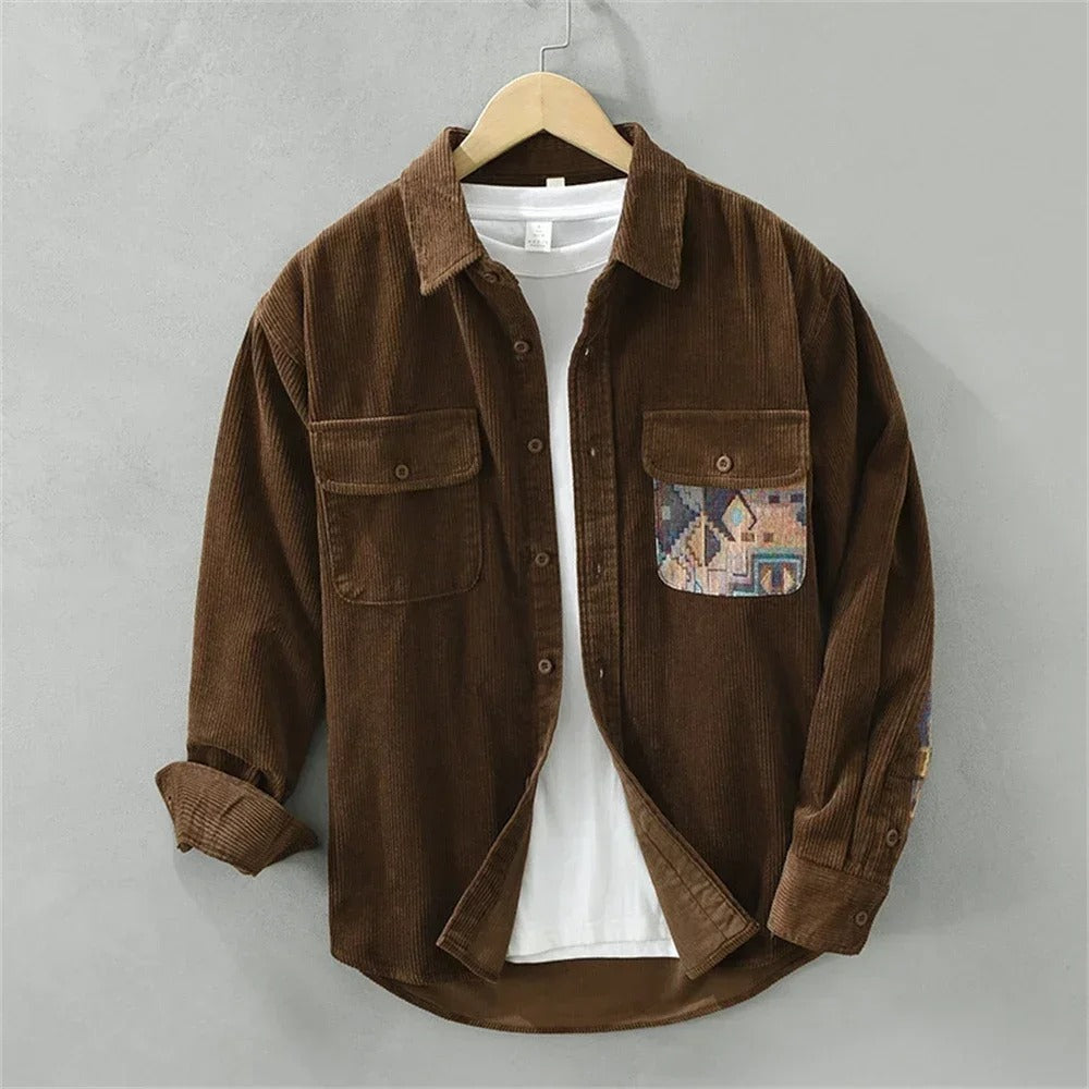 Mercer - Textured Patchwork Button-Up Shirt | By Julian & Claire Toronto