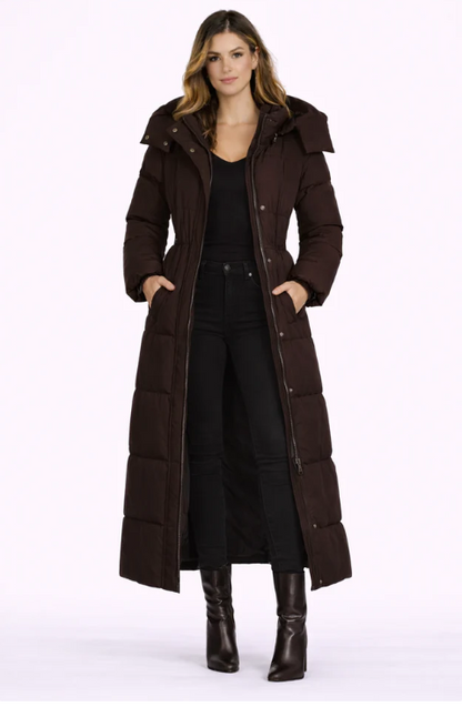Camille - Long Belted Puffer Coat | By Julian & Claire Toronto