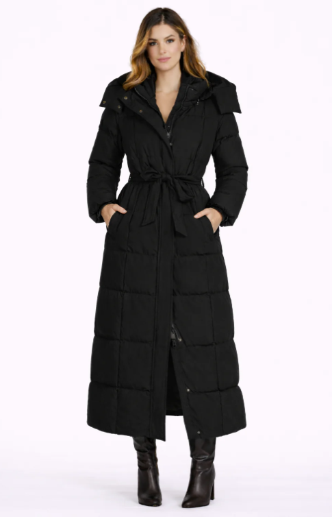Camille - Long Belted Puffer Coat | By Julian & Claire Toronto