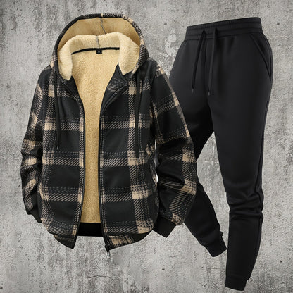 Augustine - Casual Check Hooded Set | By Julian & Claire Toronto