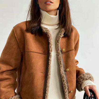 Violet  | Buttoned teddy jacket | By Julian & Claire Toronto