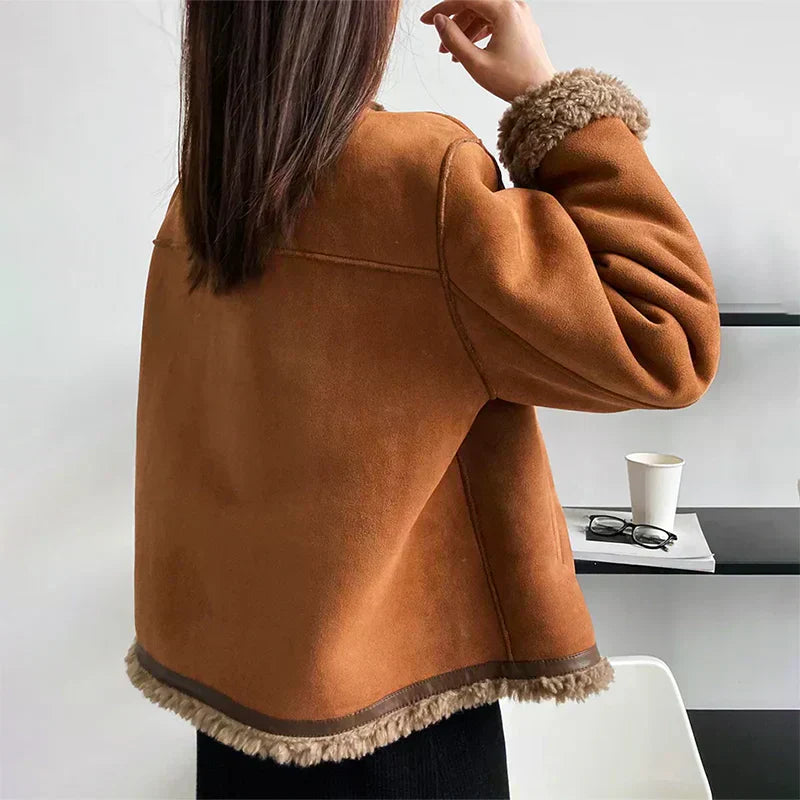 Violet  | Buttoned teddy jacket | By Julian & Claire Toronto