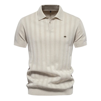 Brady - Classic Ribbed Knit Polo Shirt | By Julian & Claire Toronto