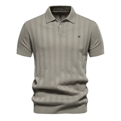 Brady - Classic Ribbed Knit Polo Shirt | By Julian & Claire Toronto