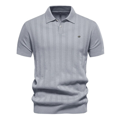 Brady - Classic Ribbed Knit Polo Shirt | By Julian & Claire Toronto