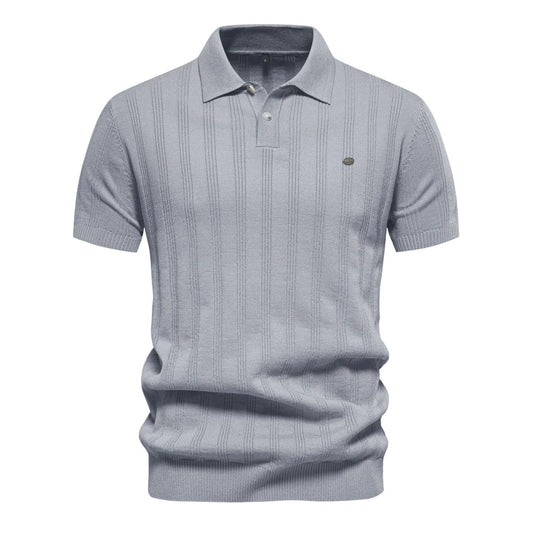 Brady - Classic Ribbed Knit Polo Shirt | By Julian & Claire Toronto