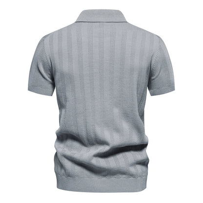 Brady - Classic Ribbed Knit Polo Shirt | By Julian & Claire Toronto