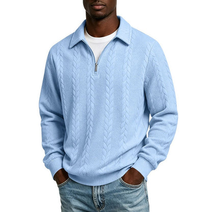 Alan - Jacquard Quarter-Zip Polo | By Julian & Claire Toronto