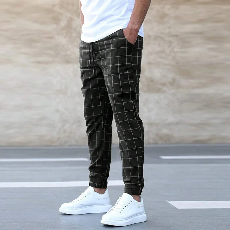 Teagan - Casual Grid Pattern Joggers | By Julian & Claire Toronto