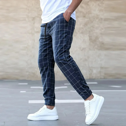 Teagan - Casual Grid Pattern Joggers | By Julian & Claire Toronto