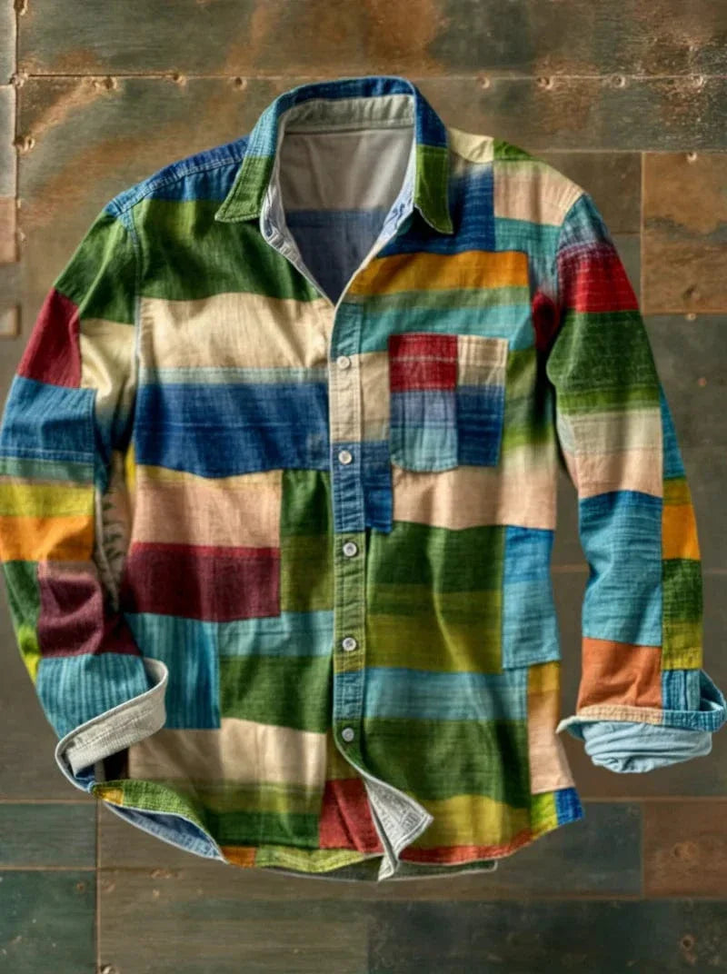 Zavian - Artistic Patchwork Button-Up Shirt | By Julian & Claire Toronto