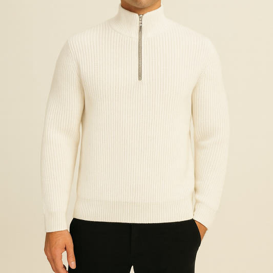 Luke - Ribbed Half-Zip Sweater | By Julian & Claire Toronto