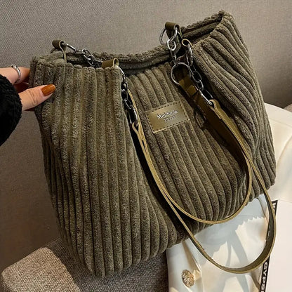 Nicole - Corduroy Tote Bag | By Julian & Claire Toronto