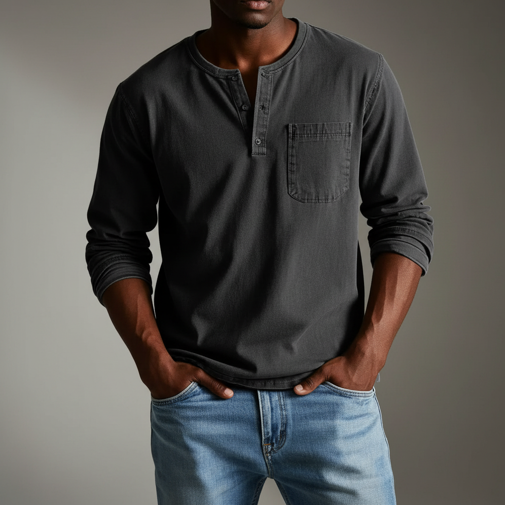 John - Relaxed Casual Henley Shirt | By Julian & Claire Toronto