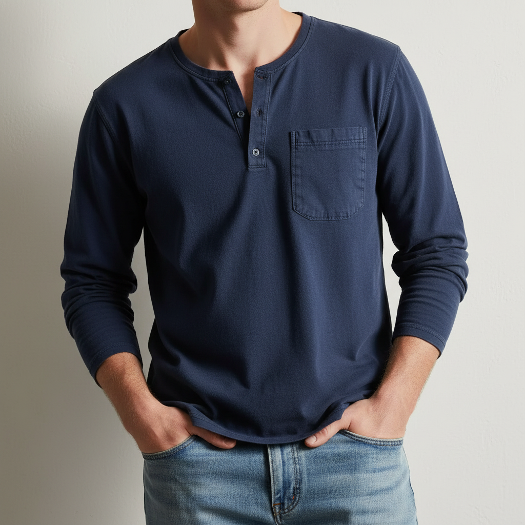John - Relaxed Casual Henley Shirt | By Julian & Claire Toronto