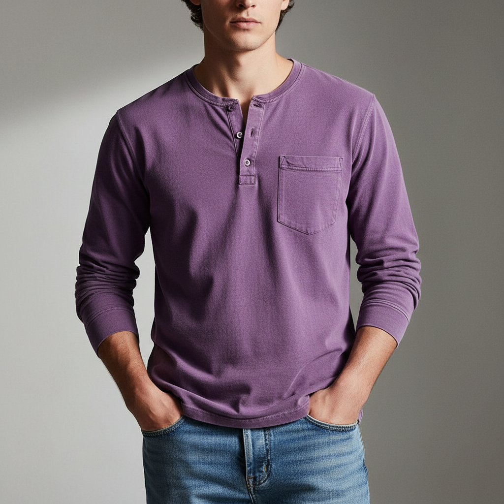 John - Relaxed Casual Henley Shirt | By Julian & Claire Toronto