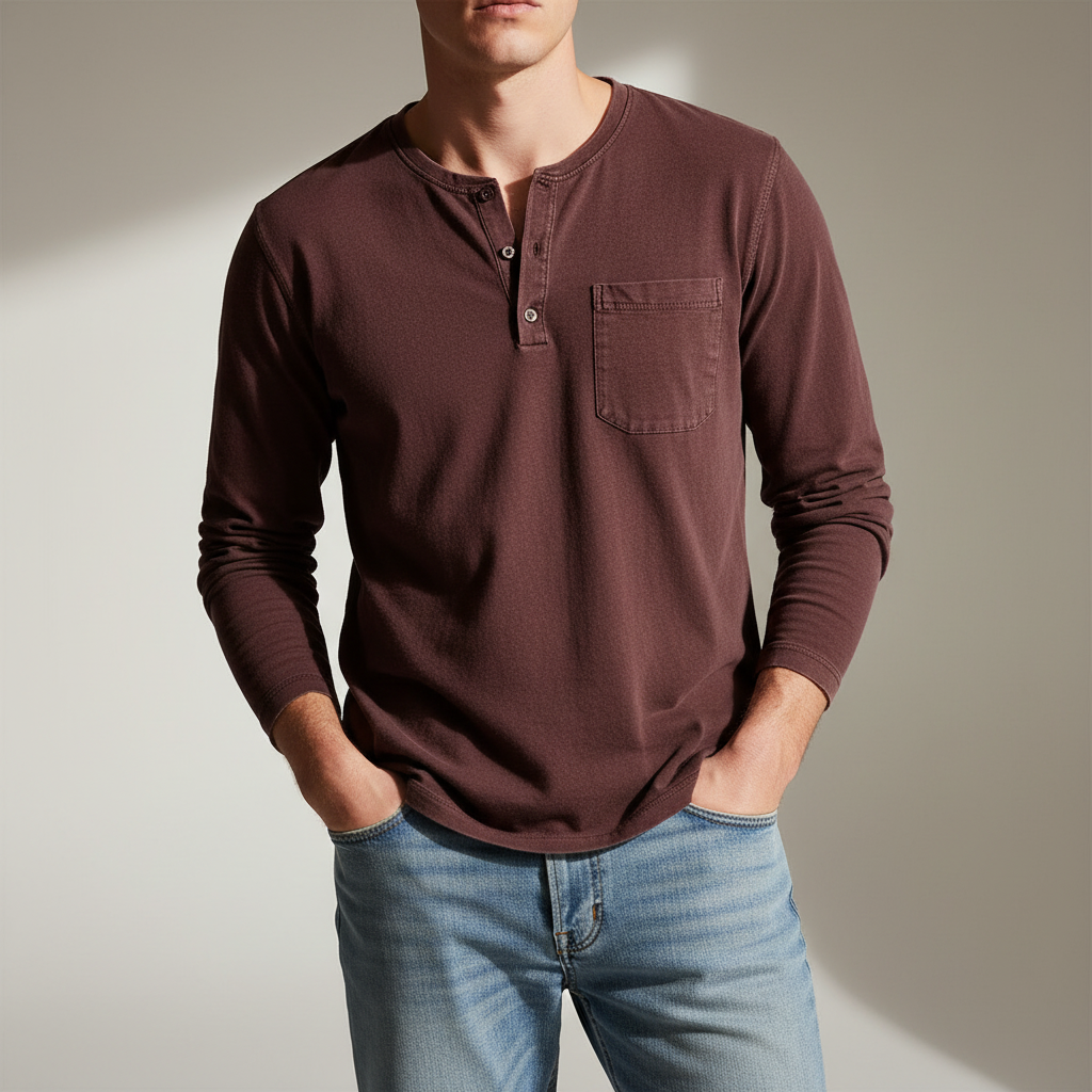 John - Relaxed Casual Henley Shirt | By Julian & Claire Toronto