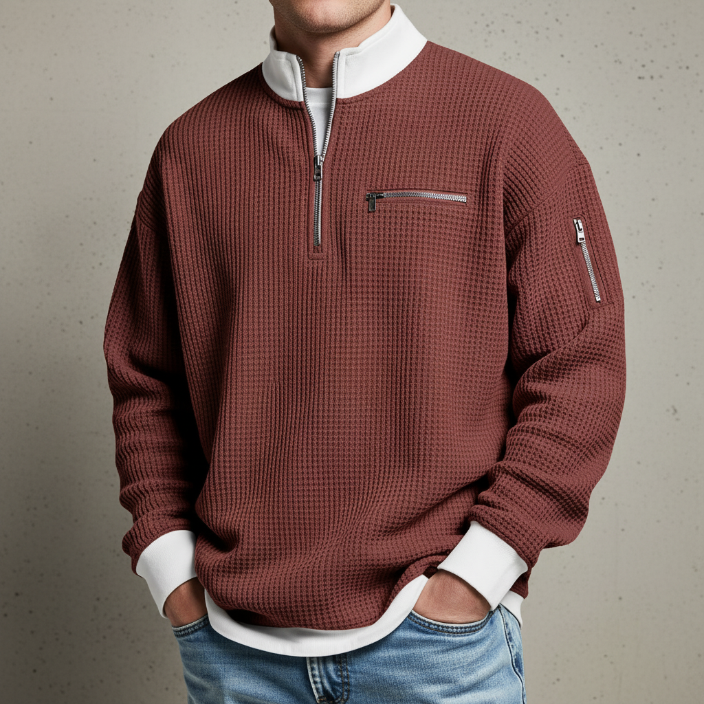 Dylan - Modern Grid Knit Sweater | By Julian & Claire Toronto