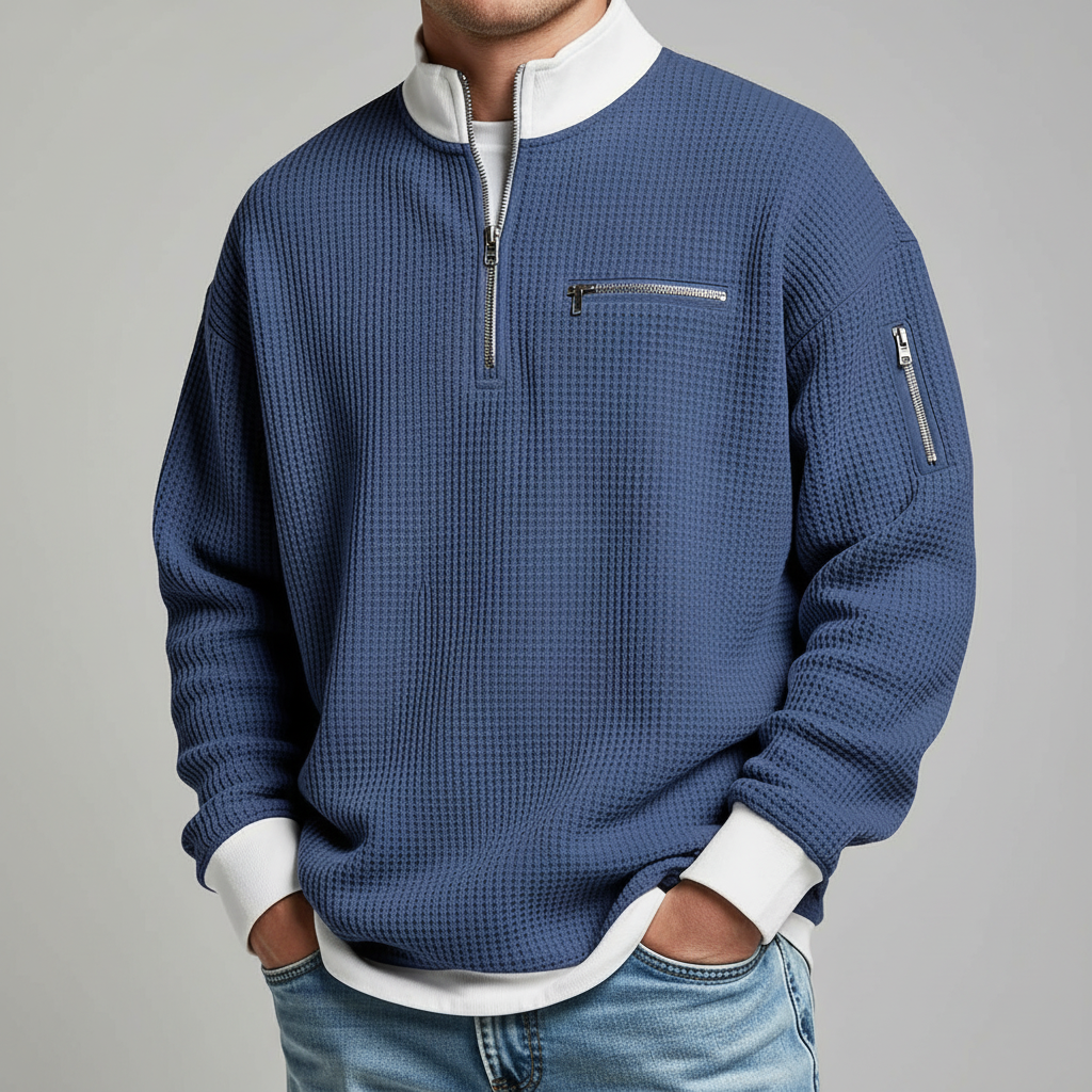 Dylan - Modern Grid Knit Sweater | By Julian & Claire Toronto
