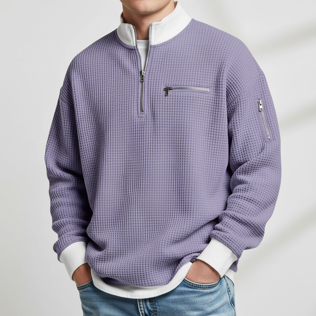 Dylan - Modern Grid Knit Sweater | By Julian & Claire Toronto
