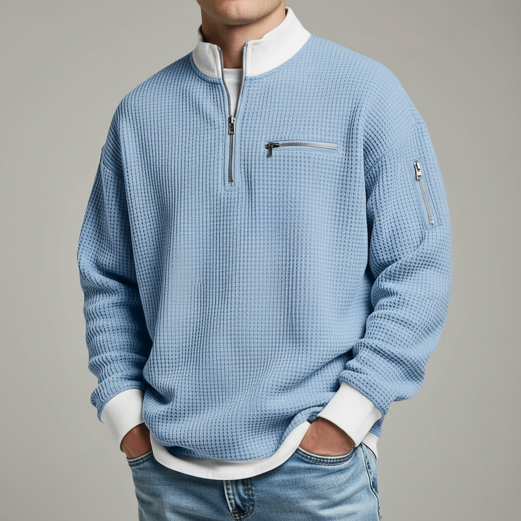 Dylan - Modern Grid Knit Sweater | By Julian & Claire Toronto