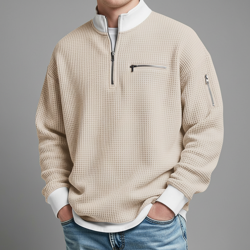 Dylan - Modern Grid Knit Sweater | By Julian & Claire Toronto