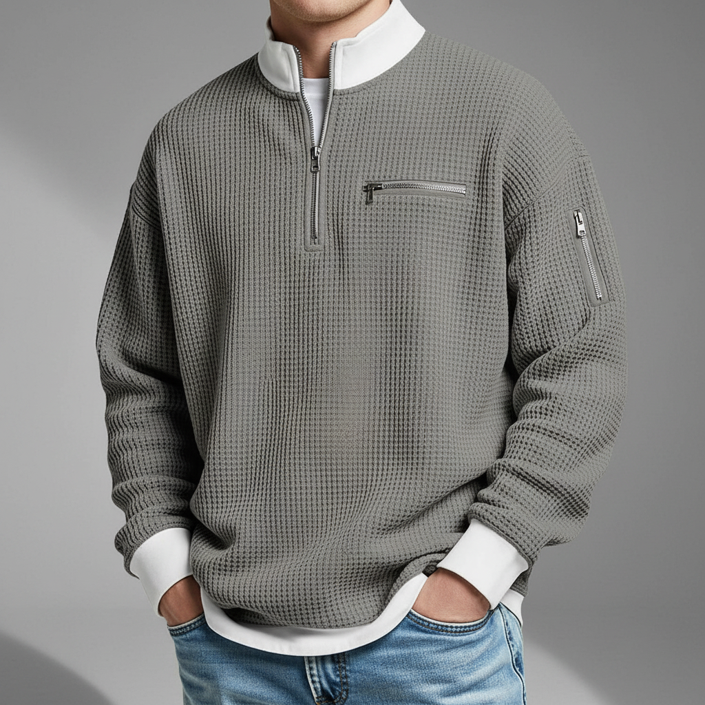 Dylan - Modern Grid Knit Sweater | By Julian & Claire Toronto