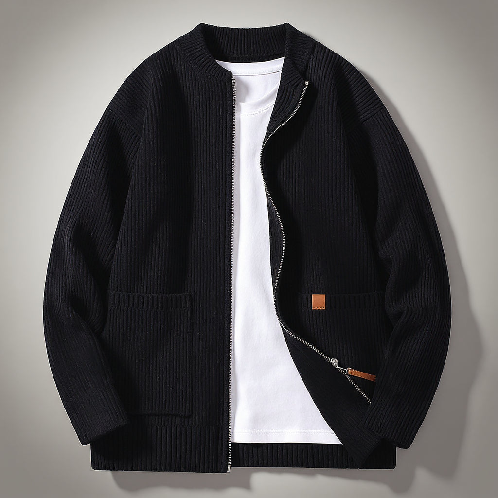 Joseph - Modern Ribbed Zip Cardigan | By Julian & Claire Toronto
