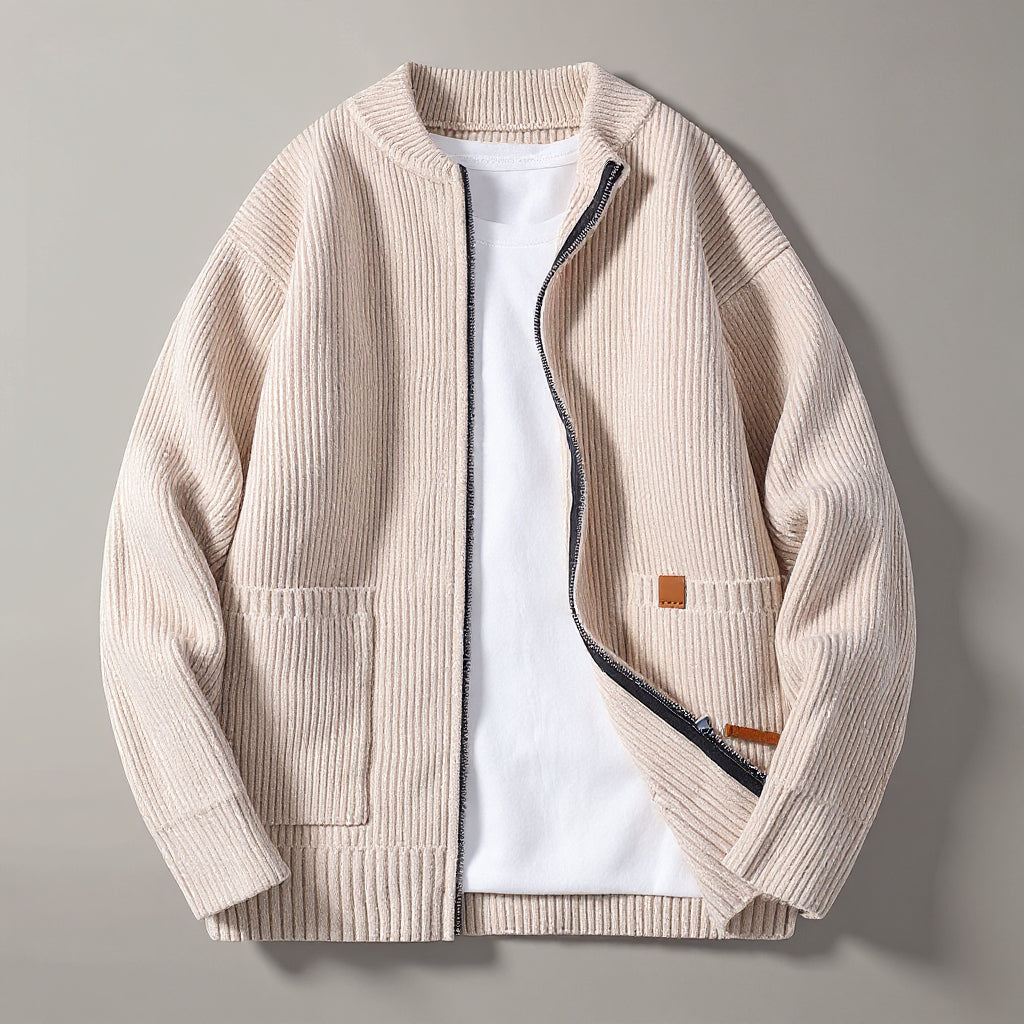 Joseph - Modern Ribbed Zip Cardigan | By Julian & Claire Toronto
