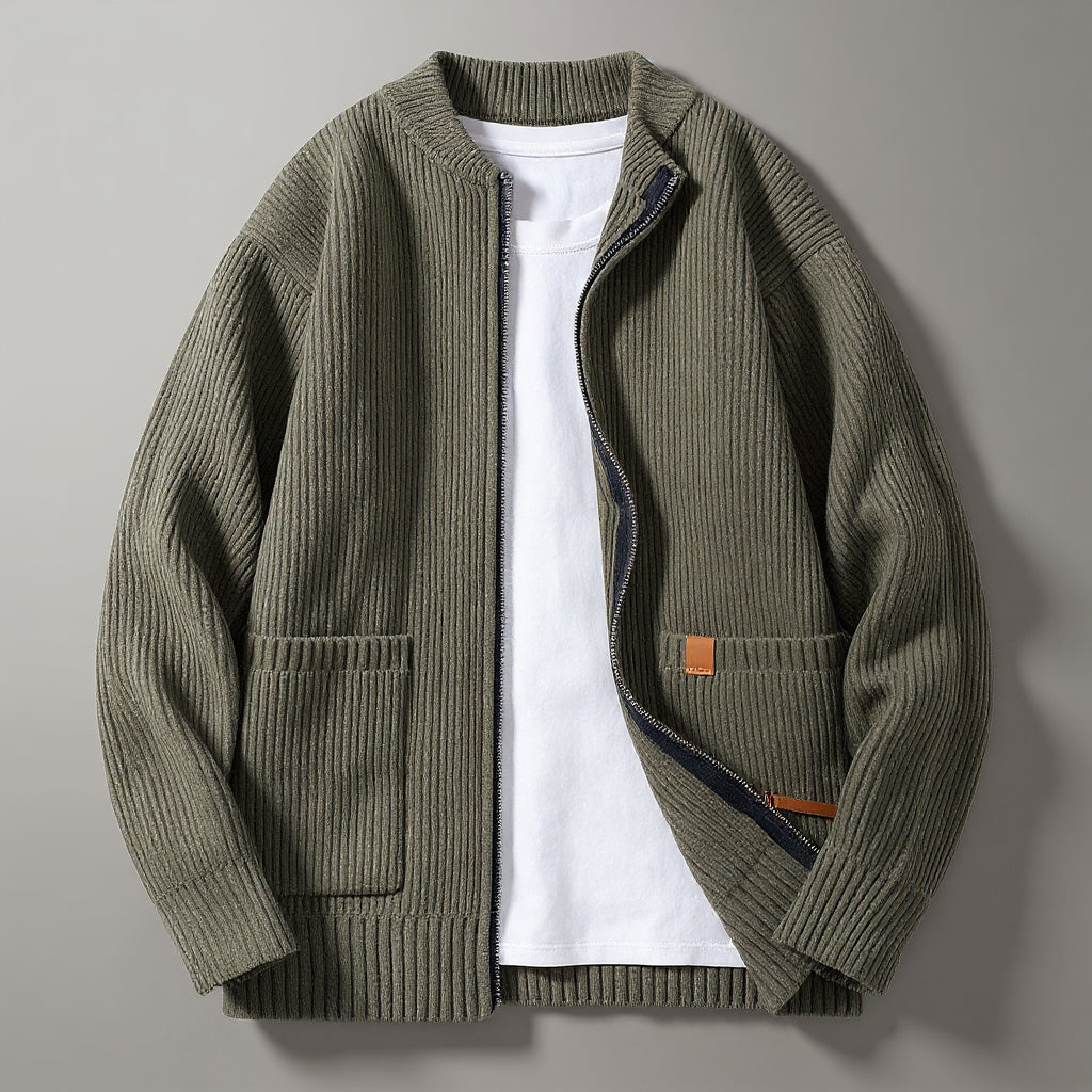 Joseph - Modern Ribbed Zip Cardigan | By Julian & Claire Toronto