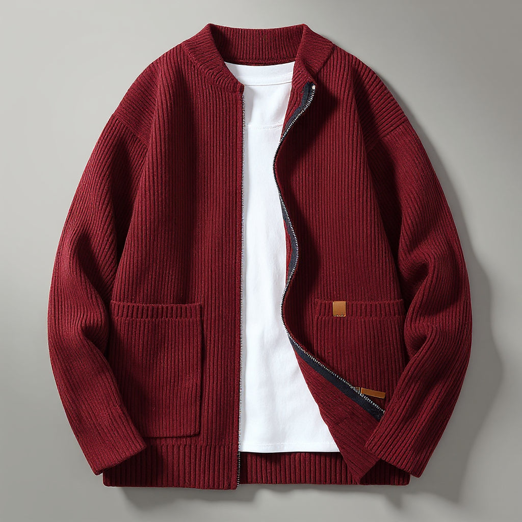 Joseph - Modern Ribbed Zip Cardigan | By Julian & Claire Toronto