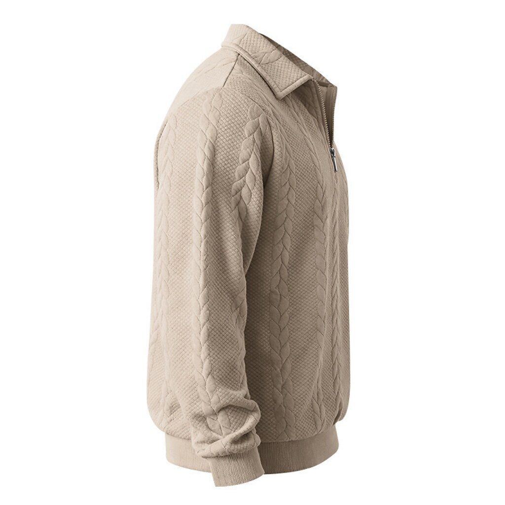 Alan - Jacquard Quarter-Zip Polo | By Julian & Claire Toronto