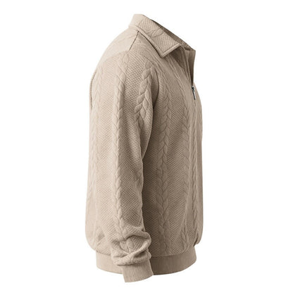 Alan - Jacquard Quarter-Zip Polo | By Julian & Claire Toronto