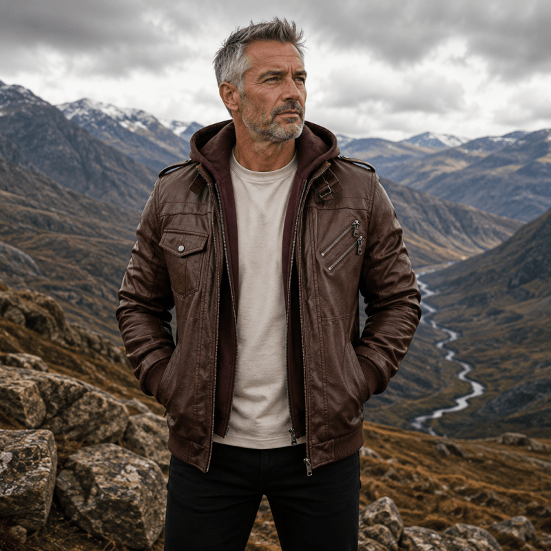 Carl - Vintage Hooded Biker Jacket | By Julian & Claire Toronto