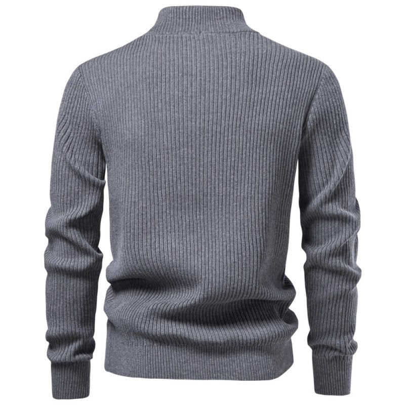Colton - Ribbed High Collar Sweater | By Julian & Claire Toronto