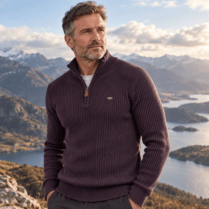 Colton - Ribbed High Collar Sweater | By Julian & Claire Toronto