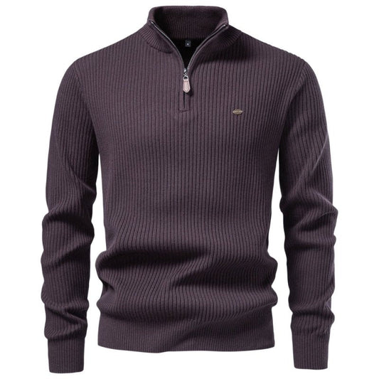 Colton - Ribbed High Collar Sweater | By Julian & Claire Toronto