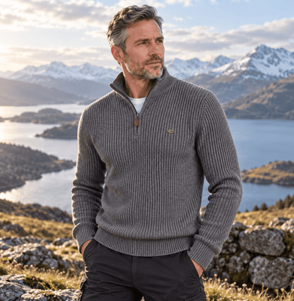 Colton - Ribbed High Collar Sweater | By Julian & Claire Toronto