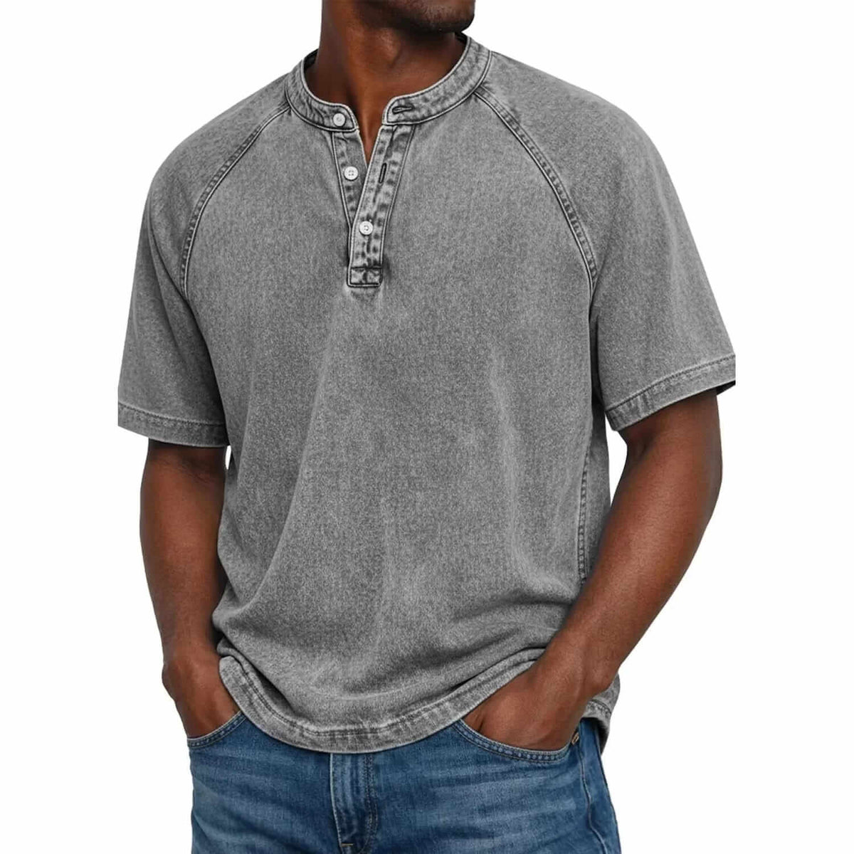 Carmelo - Classic Short-Sleeve Henley | By Julian & Claire Toronto