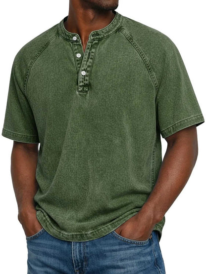 Carmelo - Classic Short-Sleeve Henley | By Julian & Claire Toronto