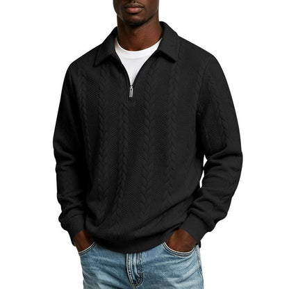 Alan - Jacquard Quarter-Zip Polo | By Julian & Claire Toronto