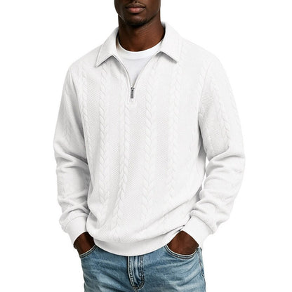 Alan - Jacquard Quarter-Zip Polo | By Julian & Claire Toronto
